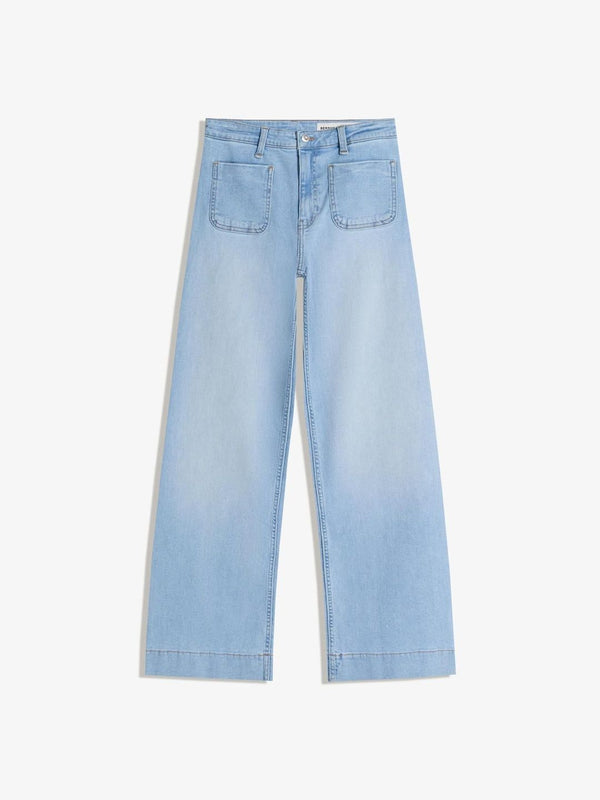 Women Seamless wide-leg jeans with pockets