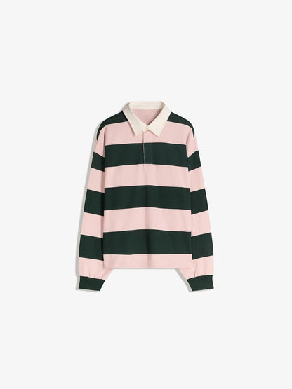 Striped plush polo shirt