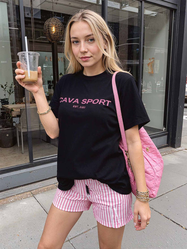 Women Black Love All Oversized Printed Cotton-Spandex Tee