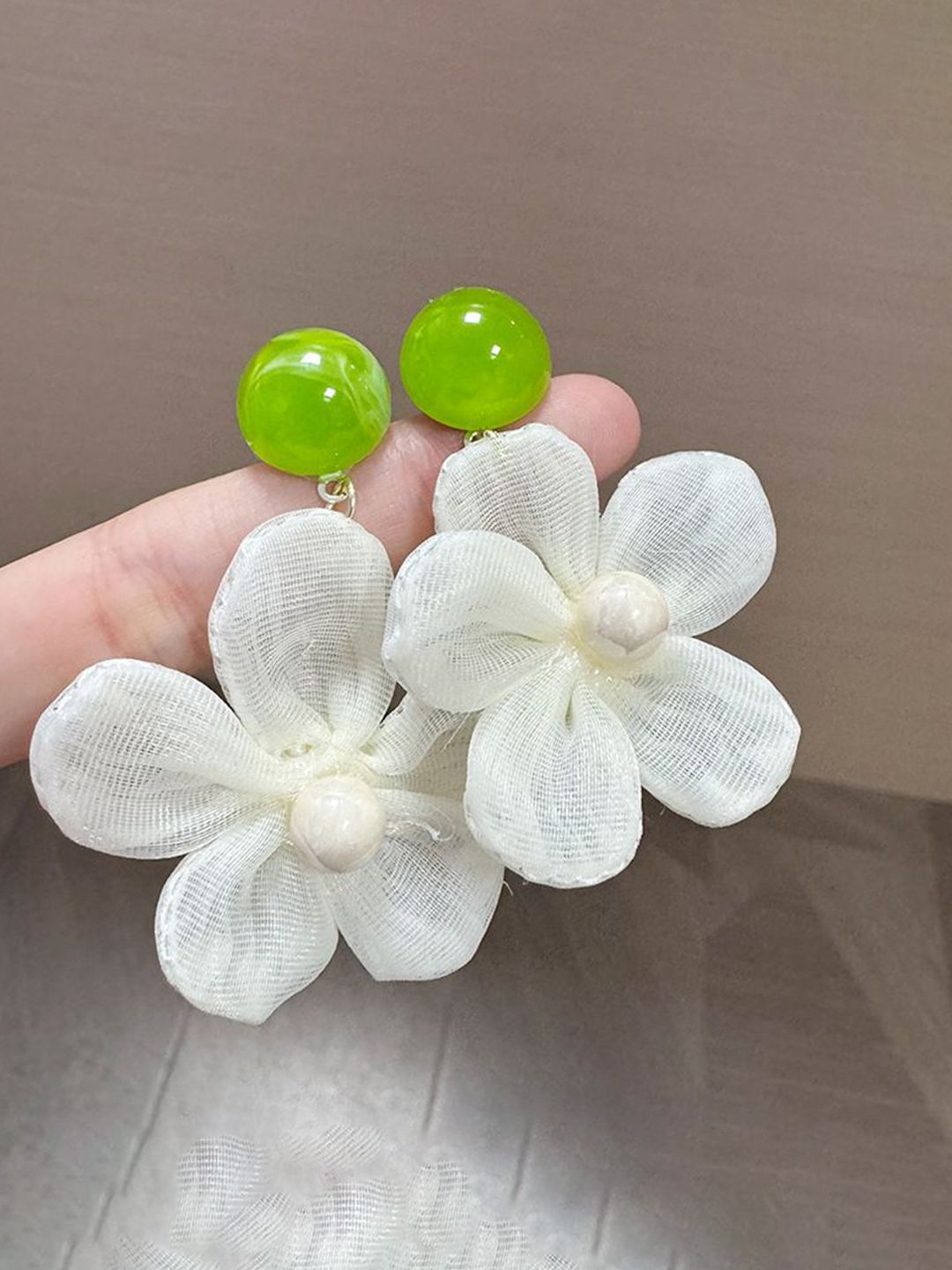 Artificial Beads Beaded Floral Drop Earrings