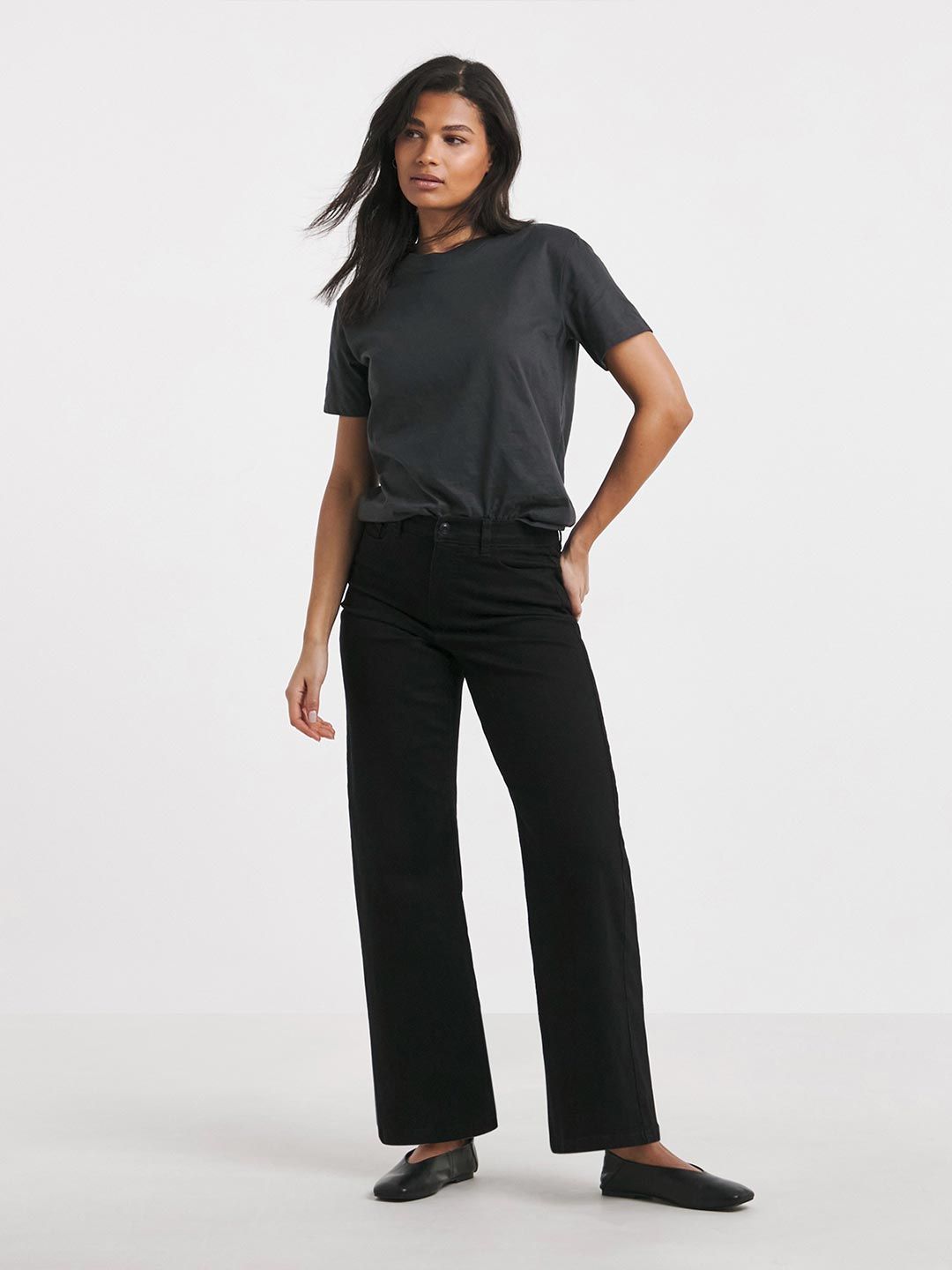 Women Wide Leg High-Rise Stretchable Denim Jeans