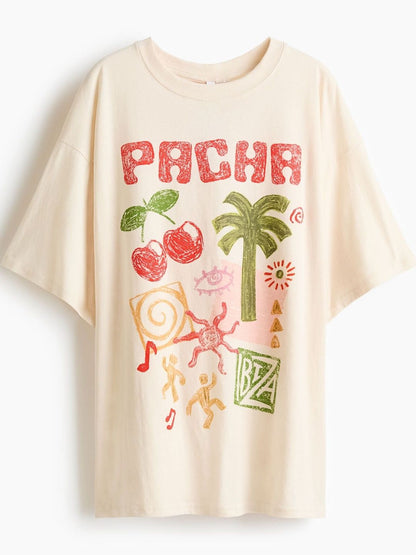 Oversized Print-Motif T-shirt