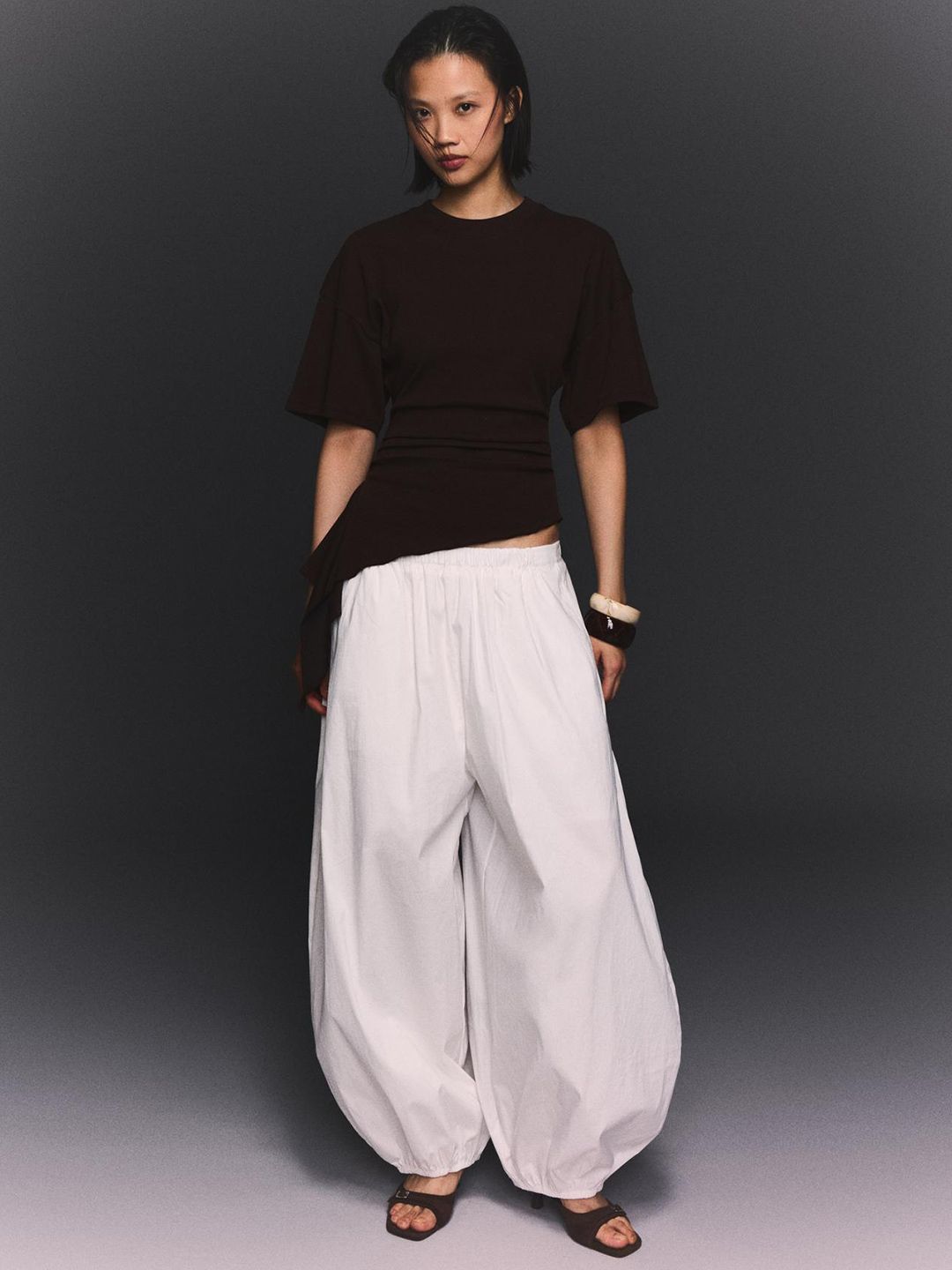 Short sleeve ruched T-shirt