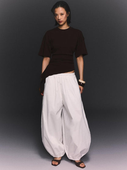 Short sleeve ruched T-shirt
