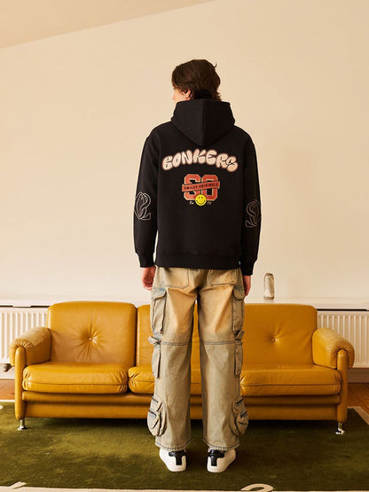 Men Graphic Printed Hooded Pullover Sweatshirt