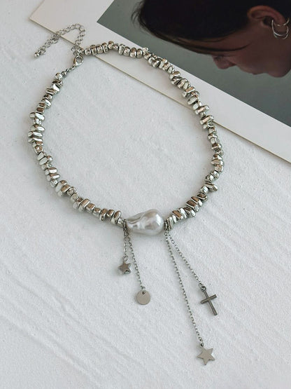 Silver-Plated Enamelled Necklace