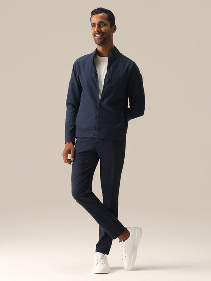 Men's Navy Blue Solid Regular Fit The Legendary Pants