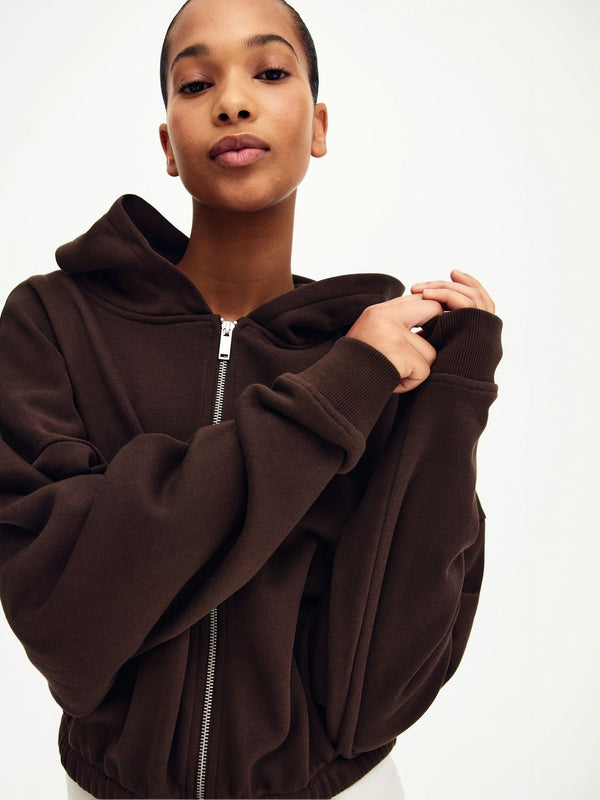 Drawstring Zip-Through Hoodie