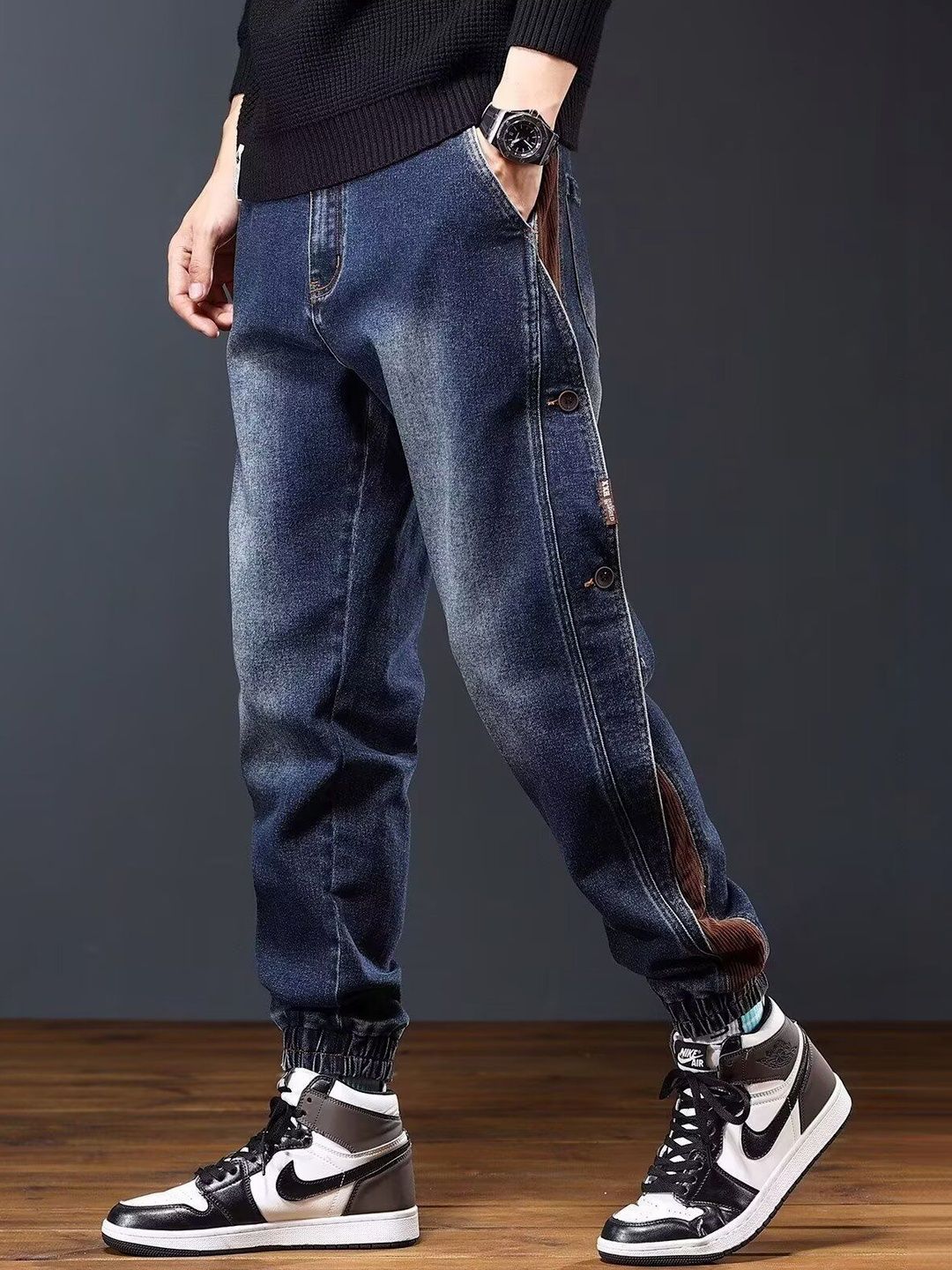 Men Jogger Mid-Rise Heavy Fade Jeans