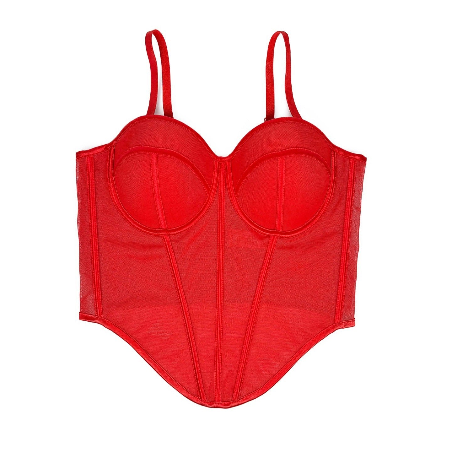Sweetheart Corset Top with Fishbone Boning and Detachable Straps