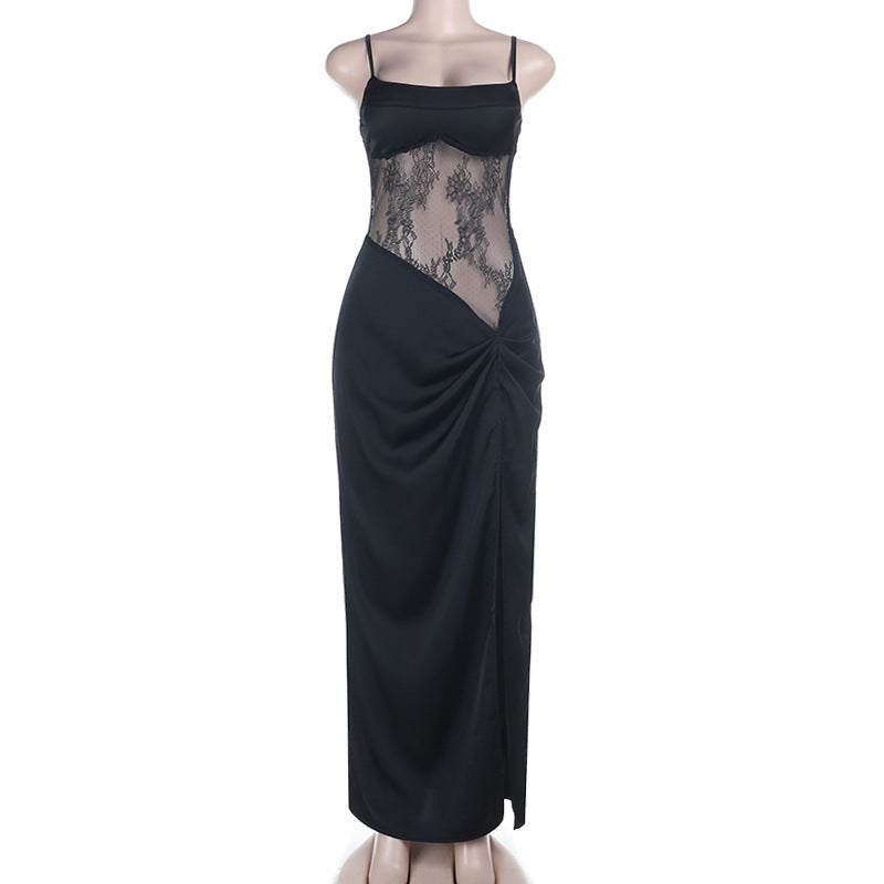 One-Shoulder High-Waisted Irregular Mini Dress Black