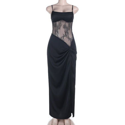 One-Shoulder High-Waisted Irregular Mini Dress Black