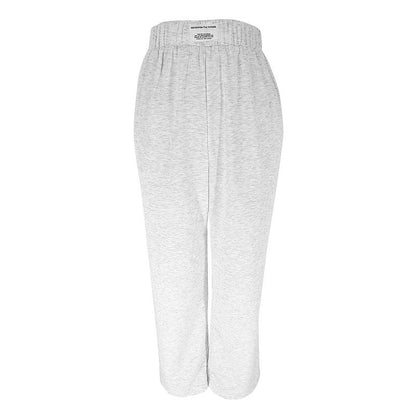 Wide-Leg Sweatpants with High Elastic Waist and Patch Detail