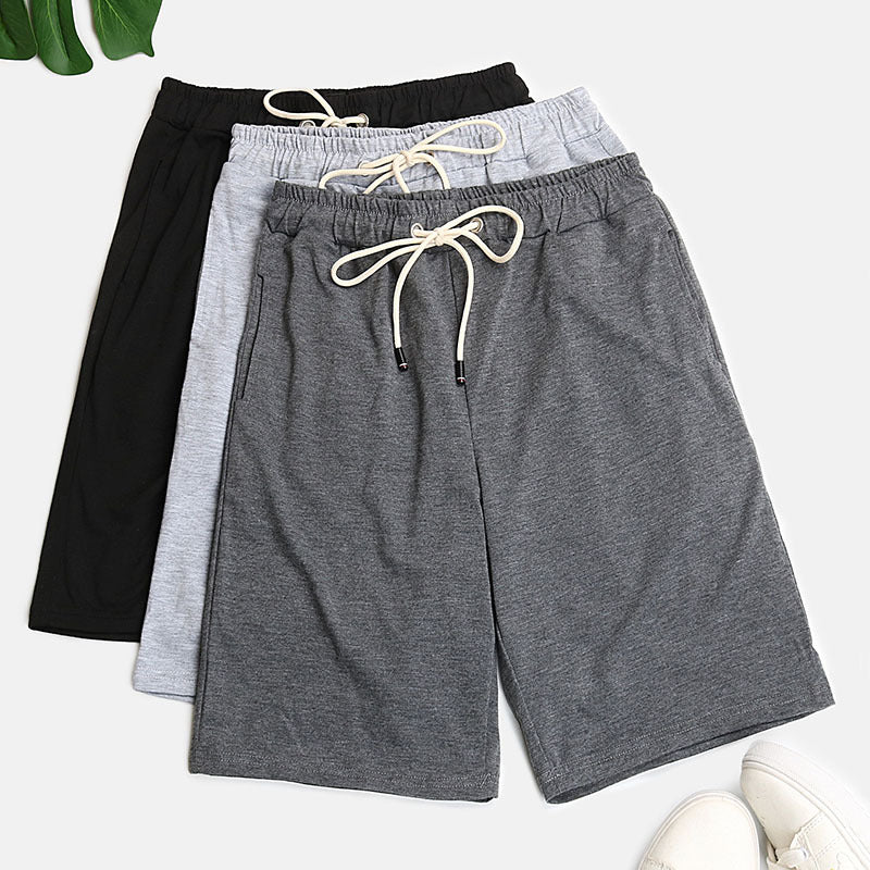 Relaxed Fit Mid-Length Shorts with Drawstring Waist