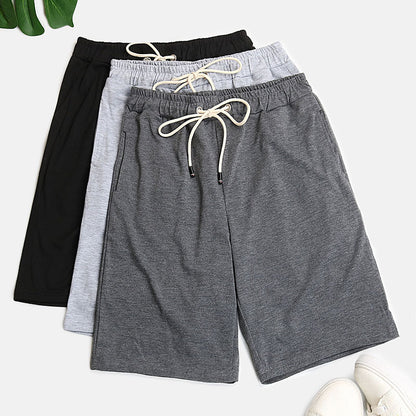 Relaxed Fit Mid-Length Shorts with Drawstring Waist
