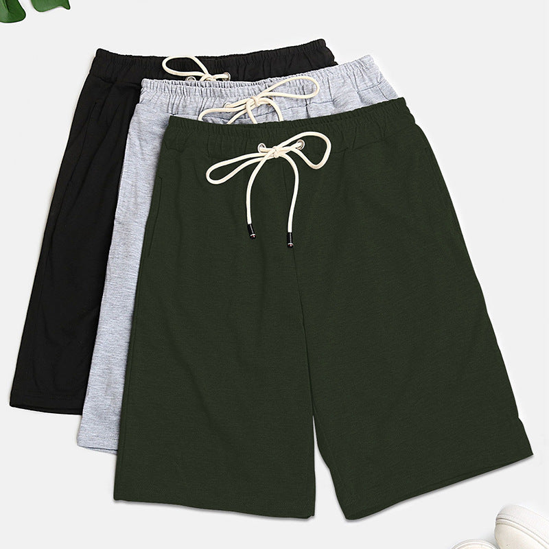 Relaxed Fit Mid-Length Shorts with Drawstring Waist