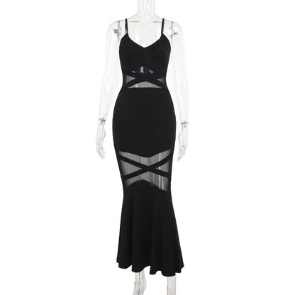 Mesh Fishtail Bodycon Dress Slimming Fit