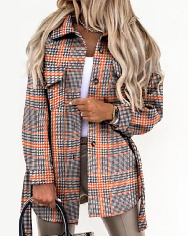 Plaid Oversized Shacket with Button Front