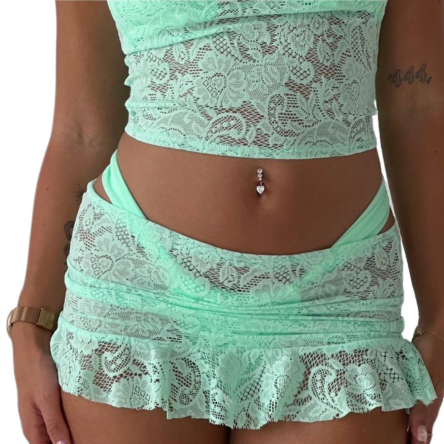 Low-Rise Floral Lace Boxers in Breathable Polyester