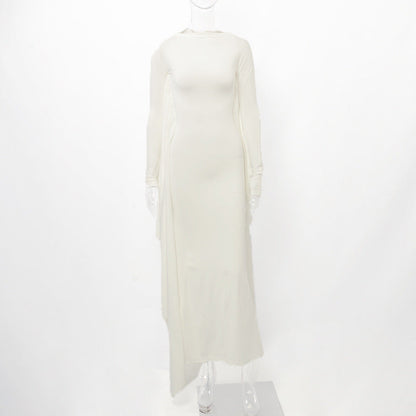 Bodycon Maxi Dress with Dramatic Batwing Sleeves