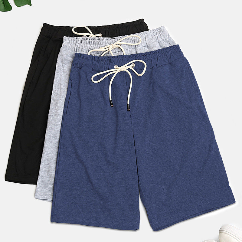 Relaxed Fit Mid-Length Shorts with Drawstring Waist