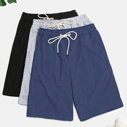 Relaxed Fit Mid-Length Shorts with Drawstring Waist