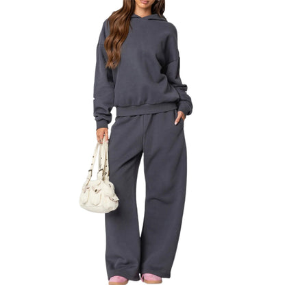 Oversized Sweatshirt and Wide-Leg Pants Set with Bow Print