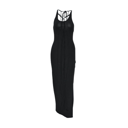 Bodycon Maxi Dress with Halter Ring and Tie Detail