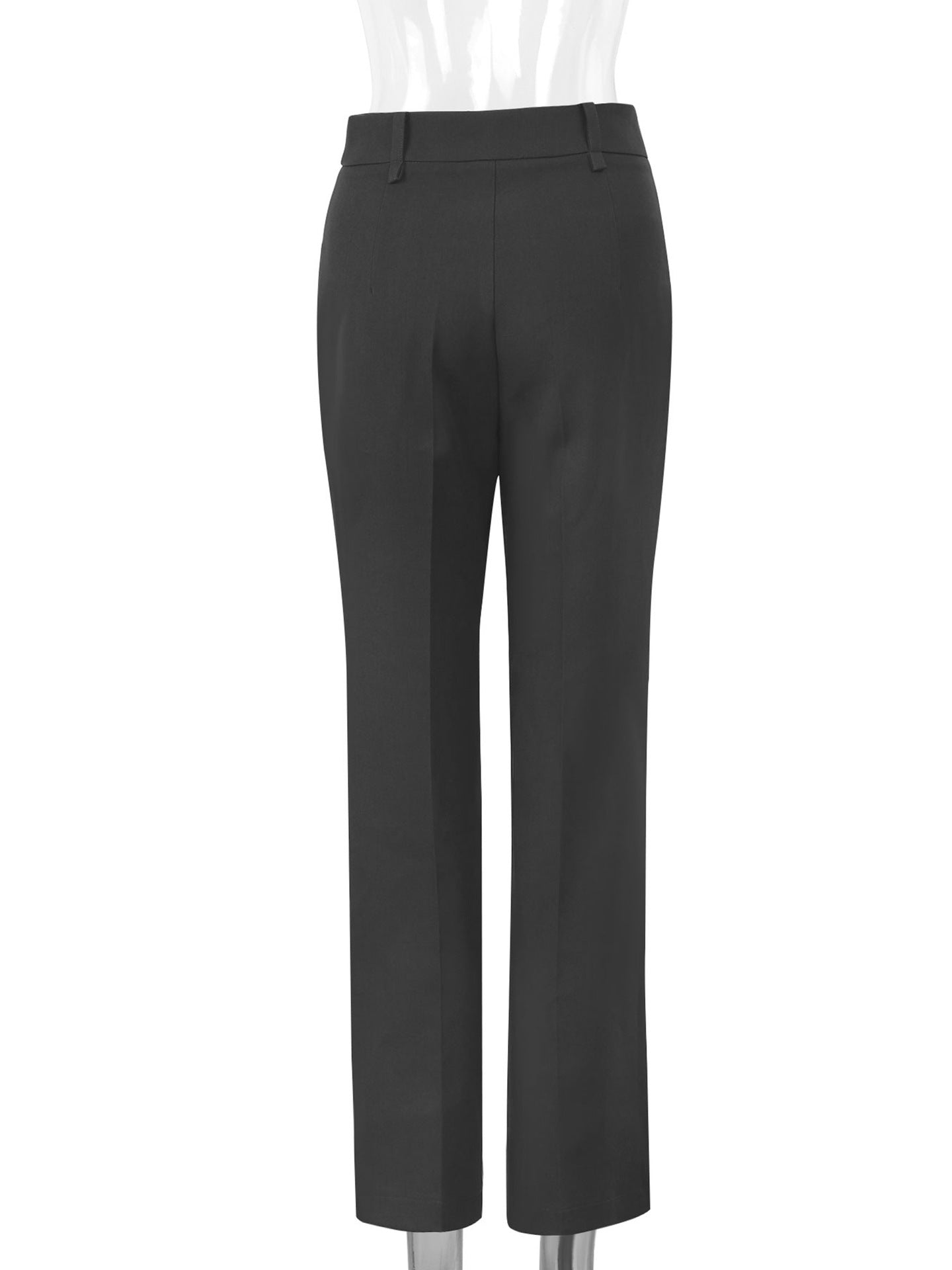 High-Waisted Straight-Leg Trousers with Front Crease