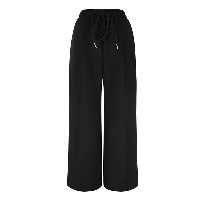 High-Waist Wide-Leg Trousers with Drawstring