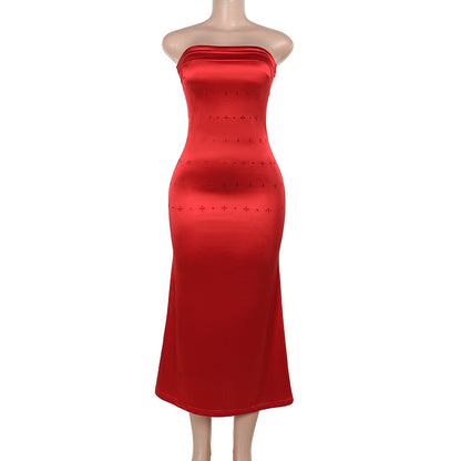 Strapless Sheath Maxi Dress with Matching Cape Detail