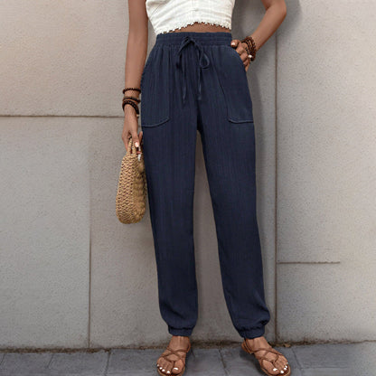 Loose Fit Jogger Trousers with Drawstring and Elastic Cuffs
