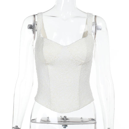 Floral Lace Corset Top with Boning and Underwire Cups