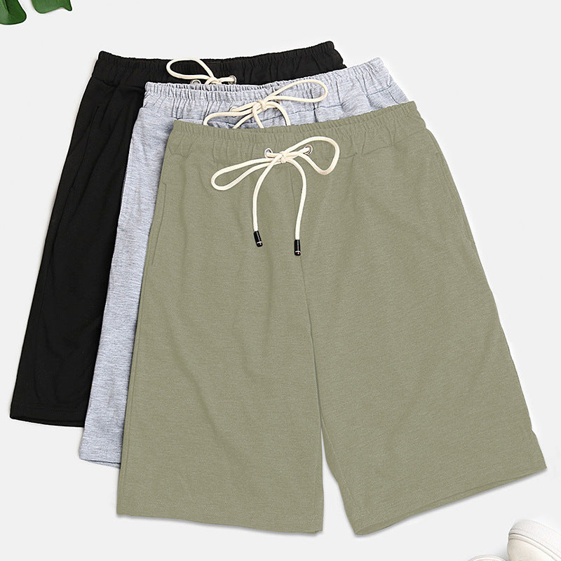 Relaxed Fit Mid-Length Shorts with Drawstring Waist