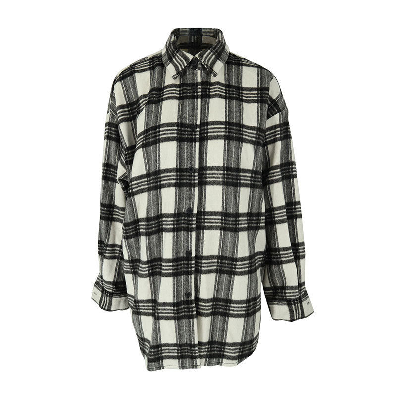 Plaid Overshirt with Button Front