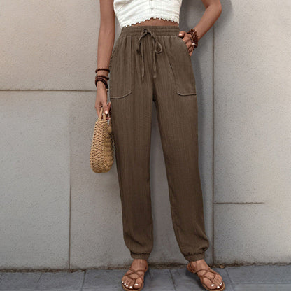 Loose Fit Jogger Trousers with Drawstring and Elastic Cuffs