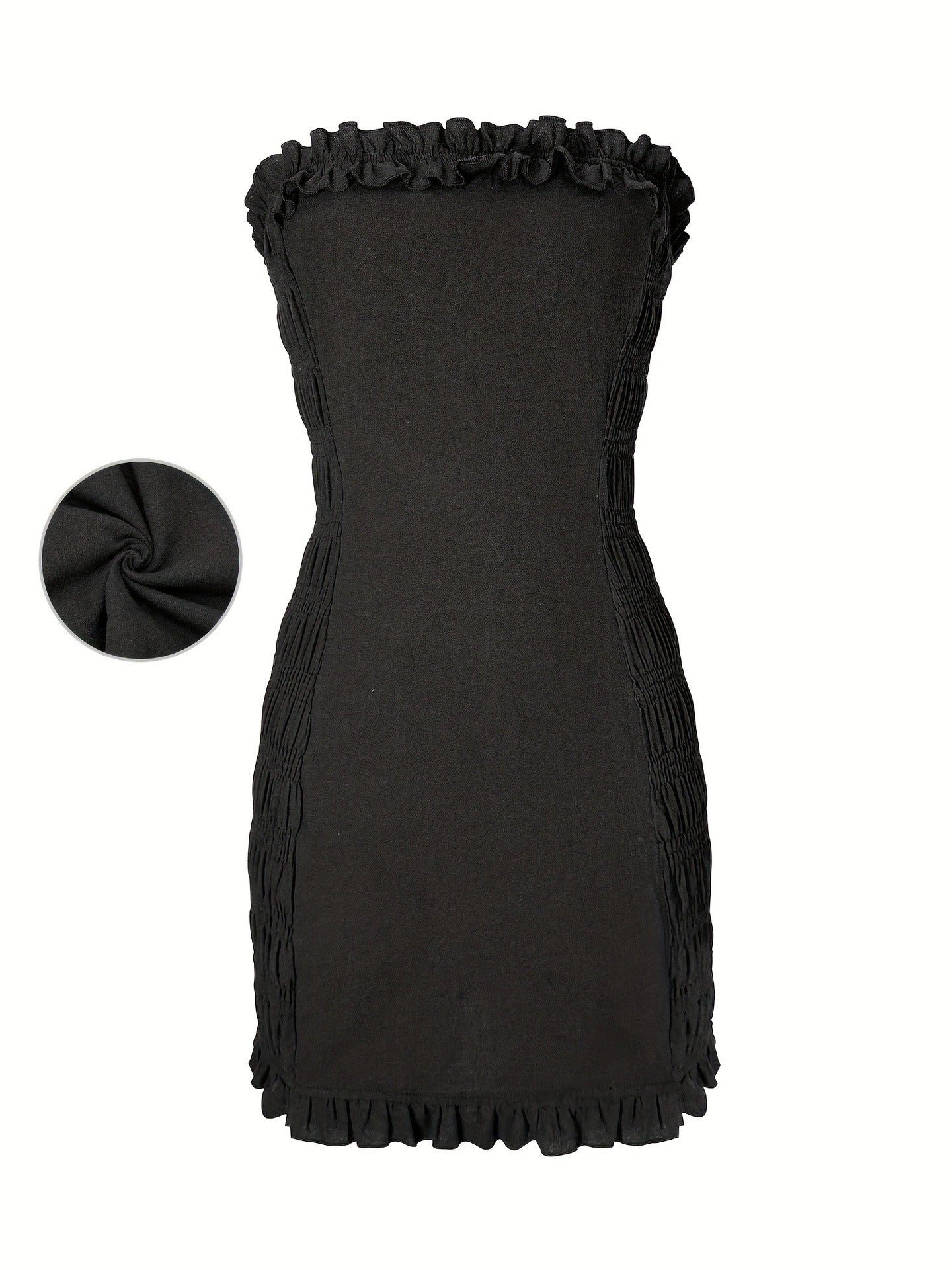 Bodycon Strapless Mini Dress with Ruched Sides