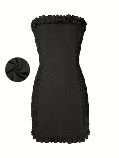 Bodycon Strapless Mini Dress with Ruched Sides