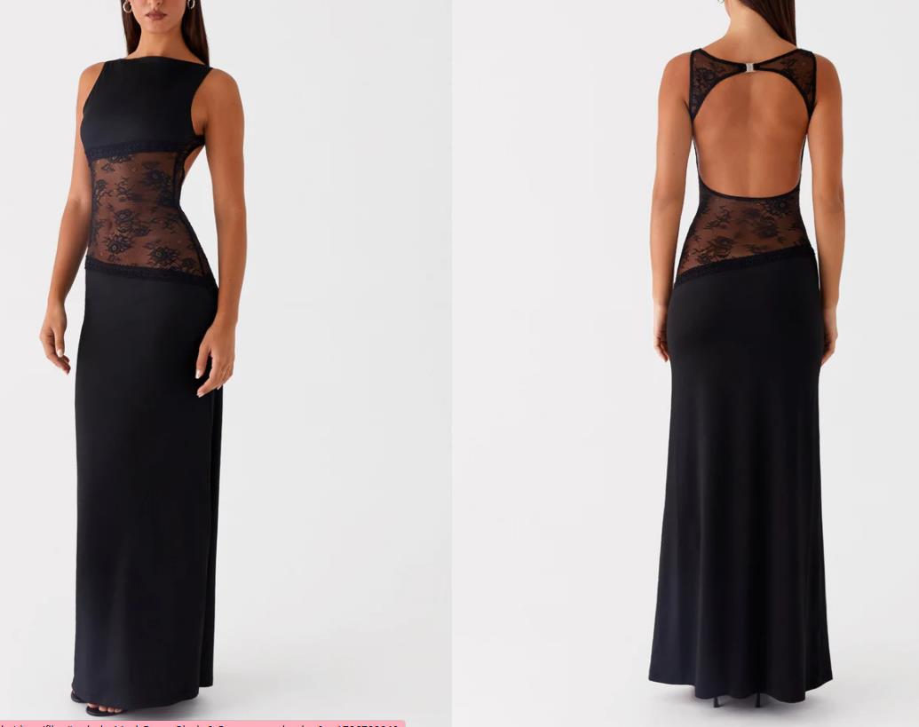 Sleeveless Backless Maxi Dress with Lace Midriff Panel