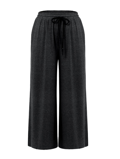 Hooded Button-Up Sweatshirt and Wide-Leg Pants Set