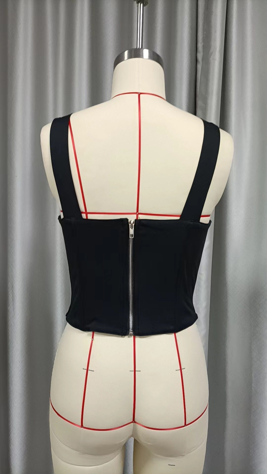 Slim Fit Corset Top with Off-the-Shoulder Straps