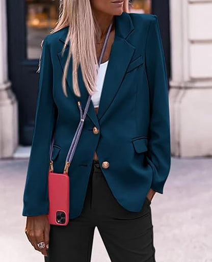 Regular Fit Blazer with Notched Lapel and Single Button