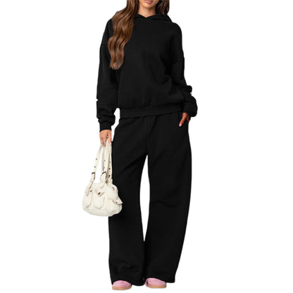 Oversized Sweatshirt and Wide-Leg Pants Set with Bow Print