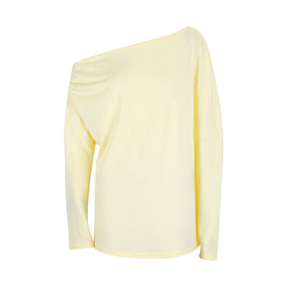 Loose Knit Top with Off-Shoulder and Long Sleeves
