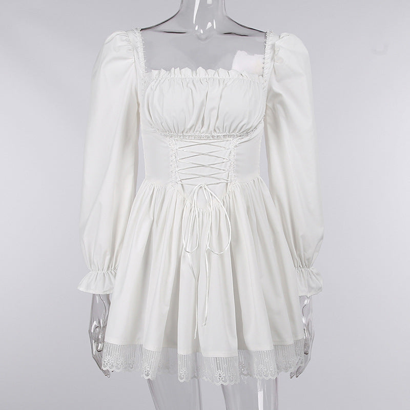 Puff Sleeve Lace Princess Dress Elegant Sweet