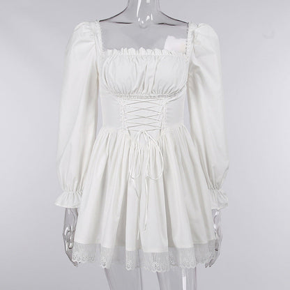 Puff Sleeve Lace Princess Dress Elegant Sweet