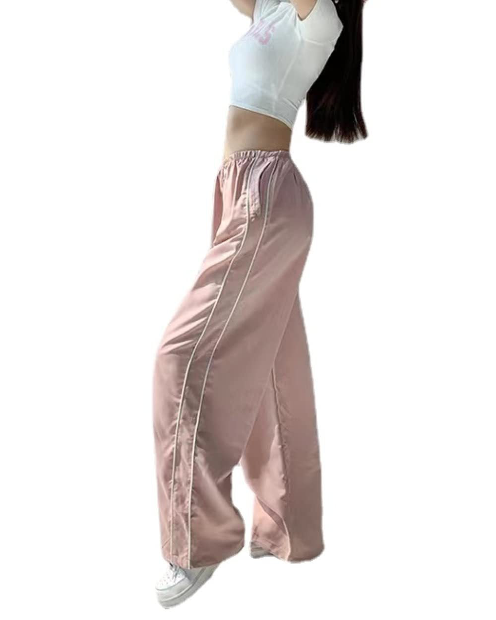 Loose Fit Lantern Pants with Elastic Waist and Side Piping