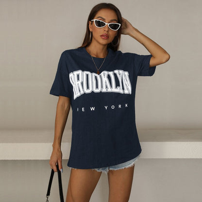 Oversized Graphic Print T-Shirt with Round Neck
