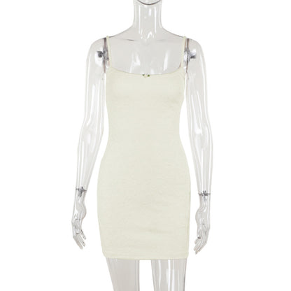 Lace Bodycon Mini Dress with Spaghetti Straps and Scoop Neck