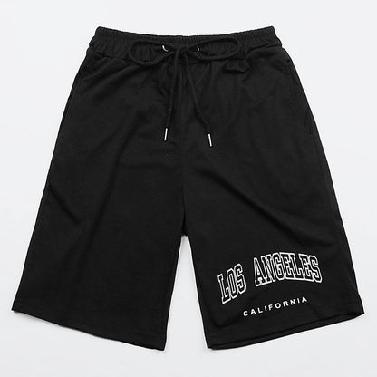 Black Printed Casual Shorts with Drawstring Waist